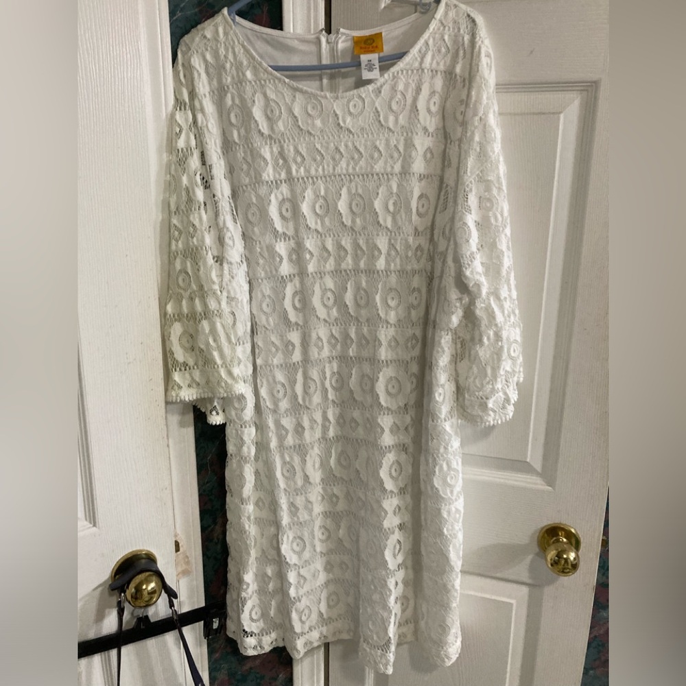 Ruby Rd. woman 3x white lace dress
